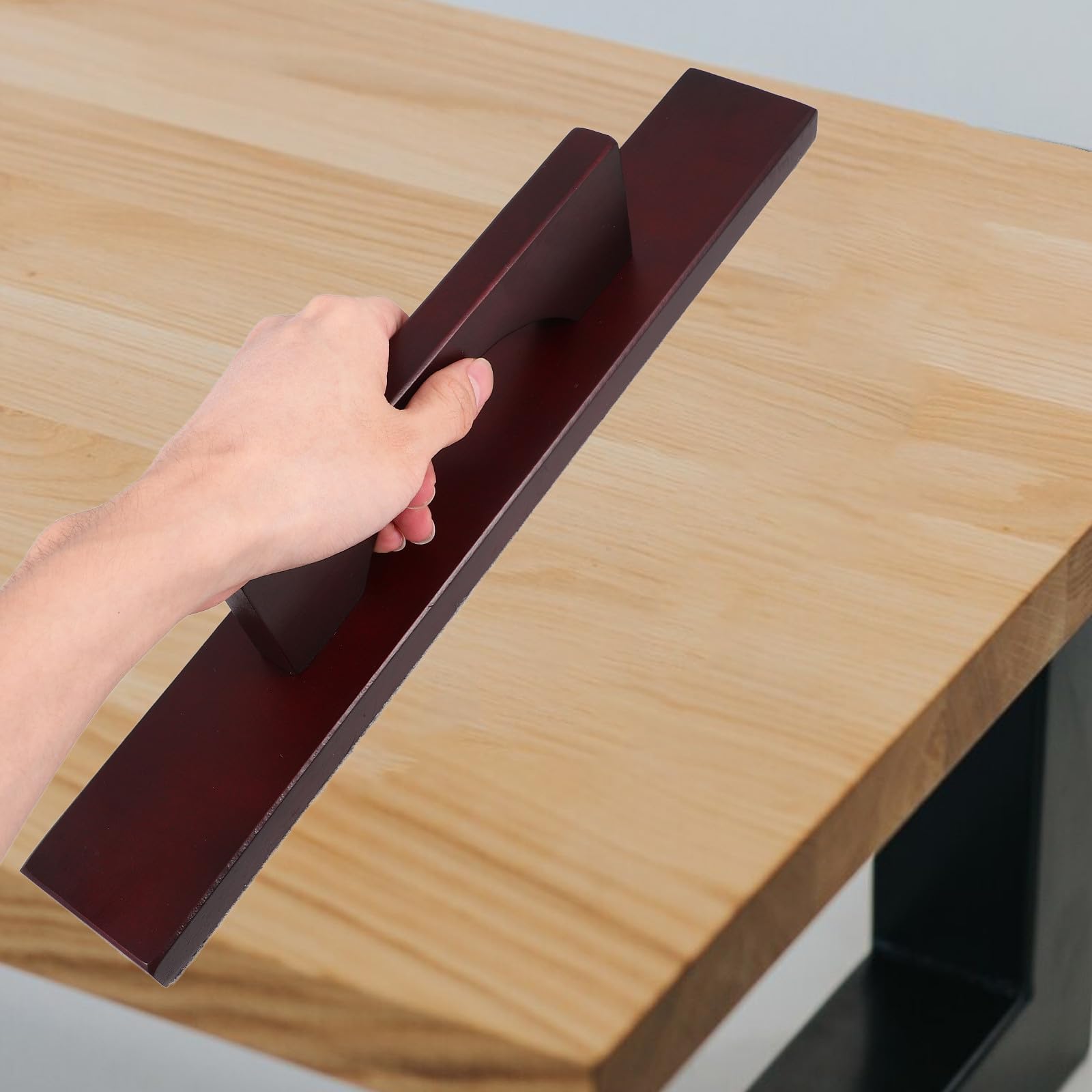 IMIKEYA Accessoire de Nettoyage pour Table de Shuffleboard Brosse en Bois et Poignée Ergonomique, pour Salle de Jeux et Entretien Facile