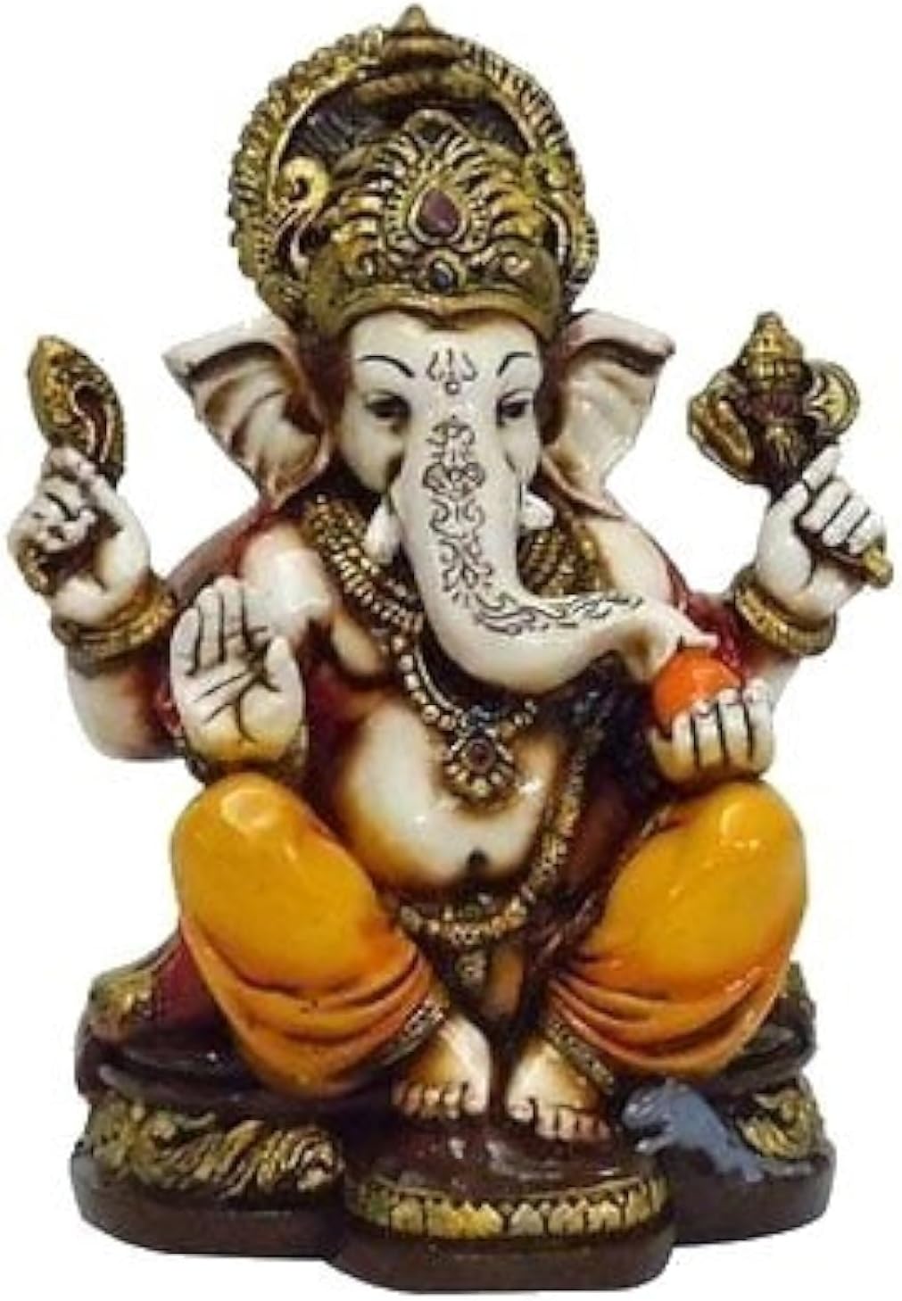 Lightahead The Blessing. A Colored & Gold Statue of Lord Ganesh Ganpati