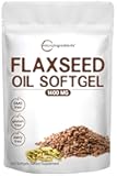 Flaxseed Oil 1400mg Softgels, 300 Counts | w/ 700mg ALA Omega 3, Cold Pressed, Rich in Fatty Acids, Alpha Linolenic Acid, Support Heart Health & Immune System | Non-GMO, No Gluten - 300 Servings