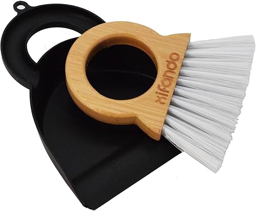 Miniatura 9 de Mini escoba y recogedor para tareas domésticas: mango de bambú, escoba pequeña y recogedor, combinación de mini barrido de escritorio, cepillo de