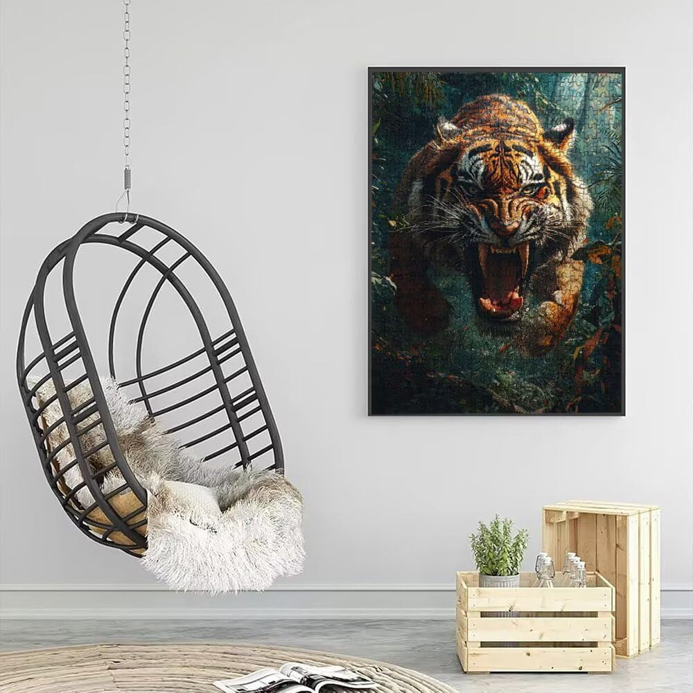 Der Heftige Tiger Puzzle 6000 Teile, Klassische Puzzles, Geschicklichkeitsspiel Puzzle für Erwachsene, Puzzlespiele für Die Ganze Familie, Mit Schöner Verpackung, Dekoration Puzzles DX0YL3-972