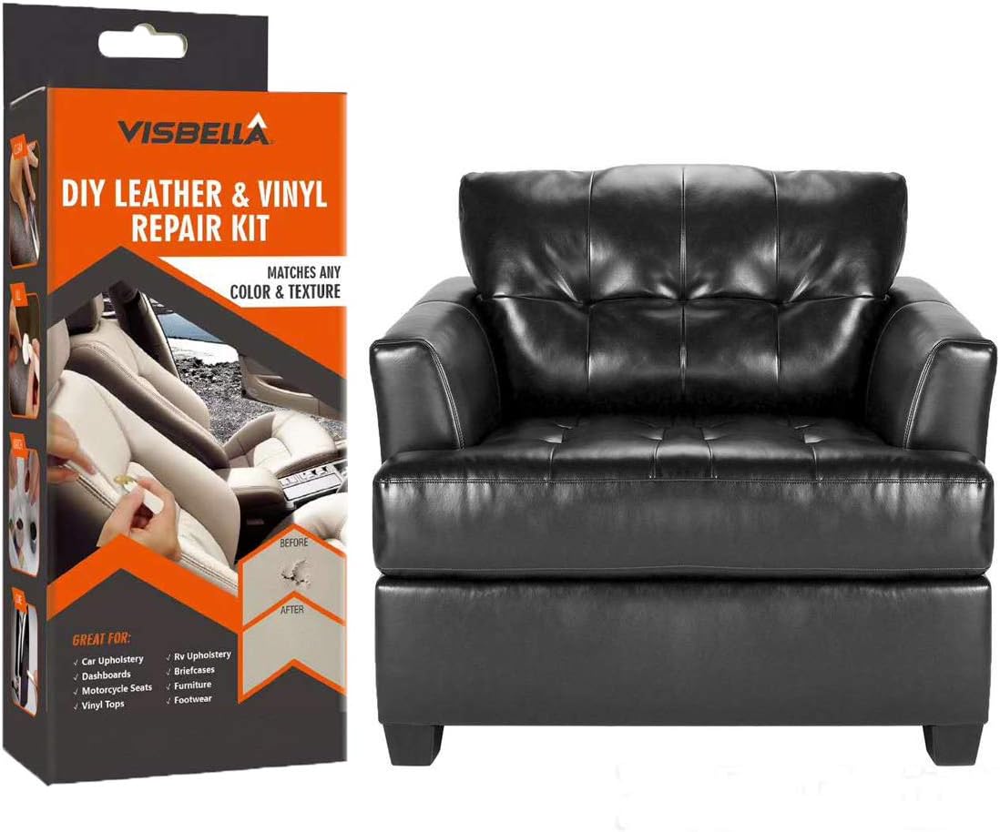 Plextone DIY for Small Leather Repair and Vinyl Repair Kit - Patch Leather and Vinyl with Ease for Car Seats, Shoes, Couches, Repair and More. (Leather Repair)
