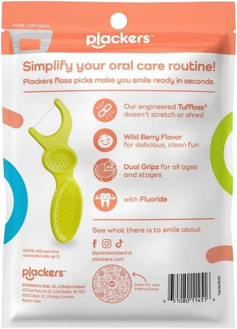 Plackers Kids Flossers - 75 Count - Pack of 3