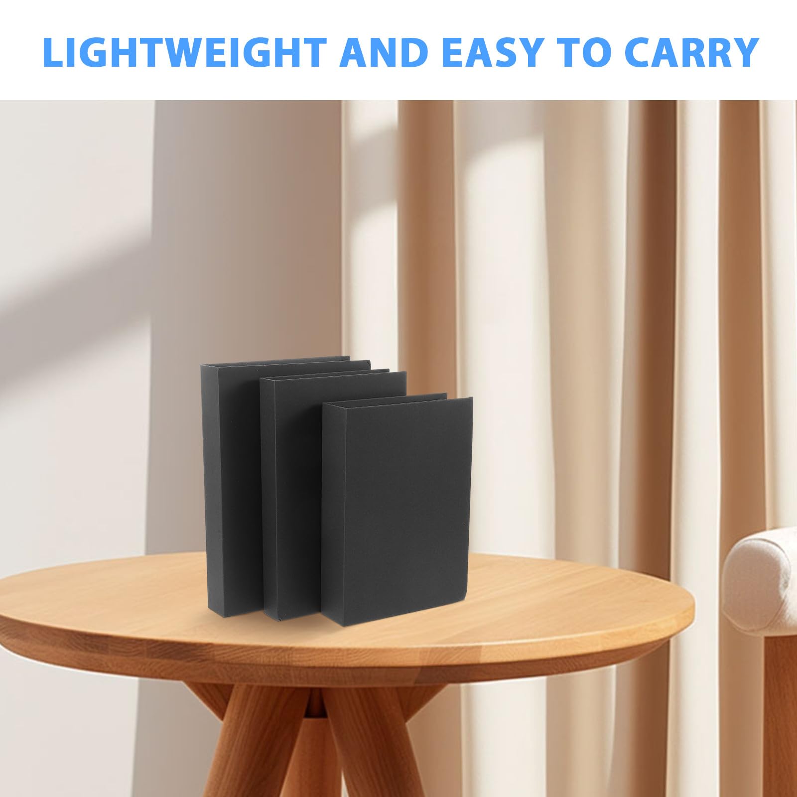 BESPORTBLE 3 pezzi Libri Finti Decorativi Neri per Arredamento Casa Soggiorno e Hotel Design Artistico per Tavolino e Scaffale Modelli Senza Testo