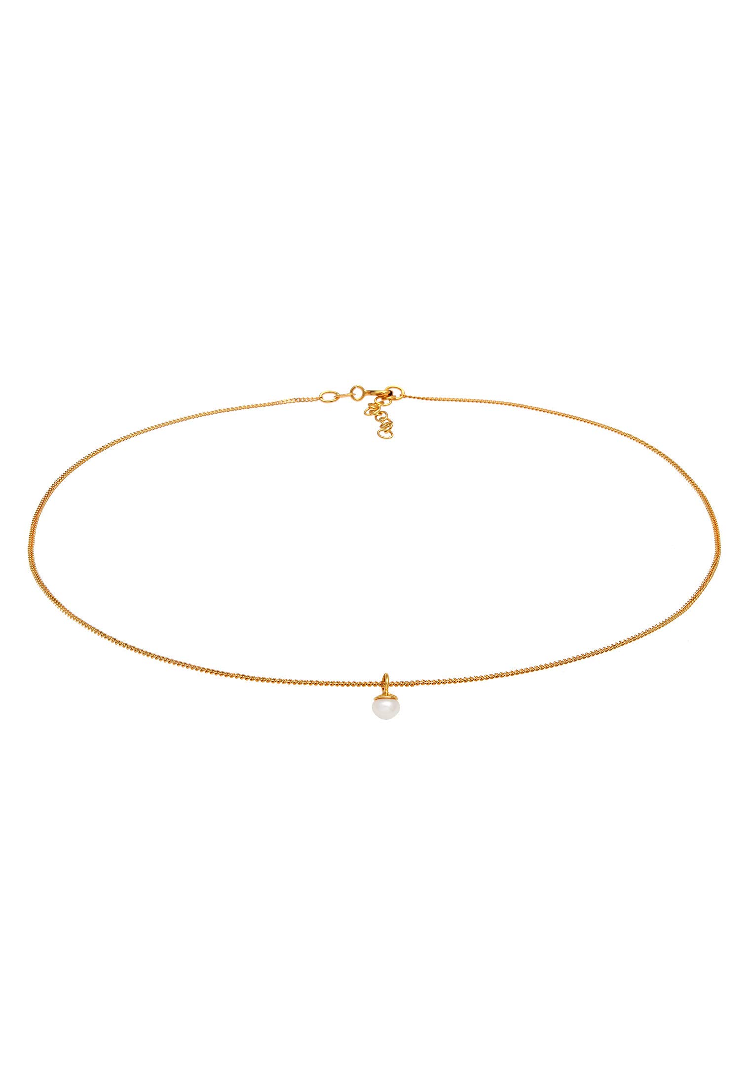 Elli Necklace Choker Süßwasserperle Anhänger Klassik 925 Silber