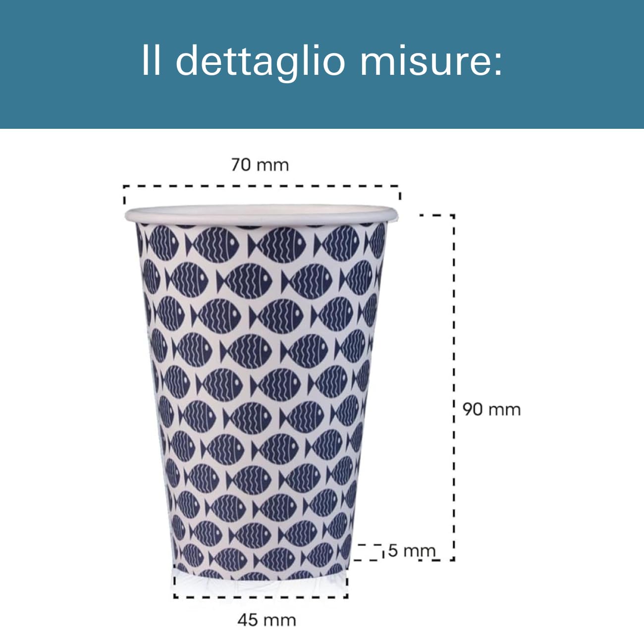 Vasos desechables de papel compostables, 200 ml, reciclables, biodegradables, vasos desechables para bebidas calientes y frías, paquetes de 500 y 2000 piezas (2000, pescado azul oscuro)