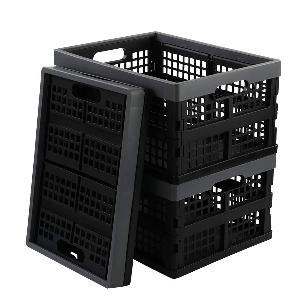 Buy Joyeen 15 Liter Plastic Foldable Basket, Black Collapsible Crate