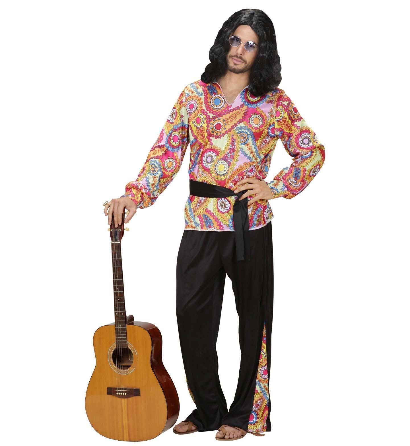 Hippie Dude Costume Small for 60s 70s Hippy Fancy Dress