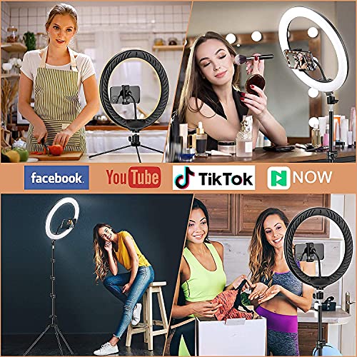 Image of 12 Inch Multi-Color LED Ring Light with 5ft Stand and Smartphone Mount, USB Support - Professional Lighting Solution for Photography, Video, YouTube and Content Creation