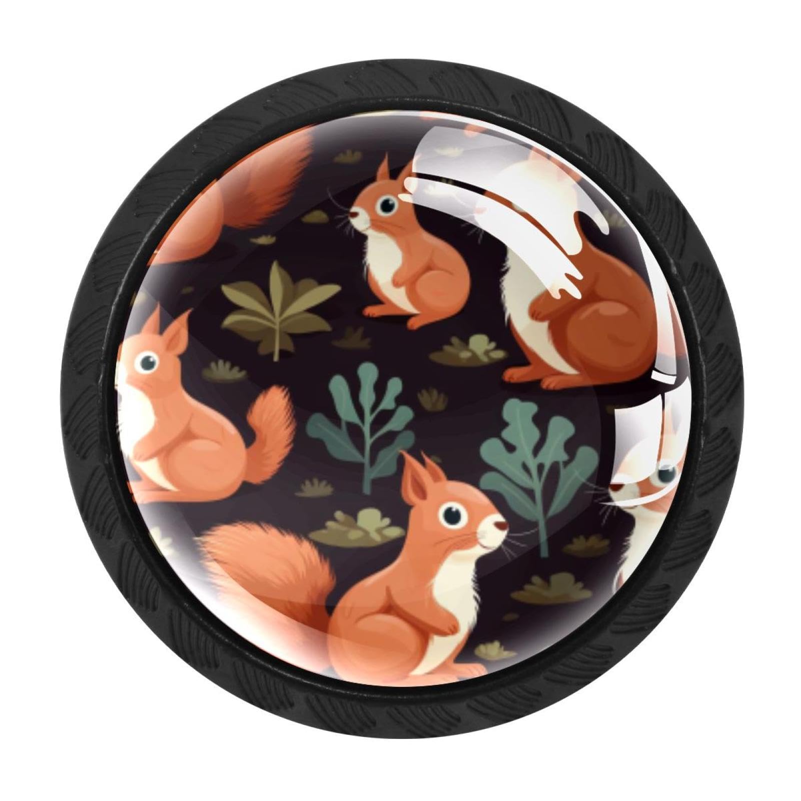 Chenzzzz Multicolored 18 Squirrel Drawer Knobs Pull Handle Crystal Glass Circle Shape Cabinet Drawer Pulls Cupboard Knobs With Screws For Kitchen Cupboard Dresser Wardrobe Etc