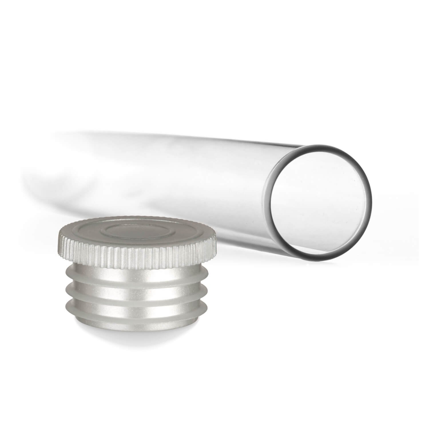 Tuuters Glas Reagenzgläser mit Lamellen-Stopfen in Silber (200 x Ø20 mm) | Reagenzglas mit Verschluss, Volumen ca. 50 ml – Made in Germany, luftdicht, lebensmittelecht, ideal als Gastgeschenk