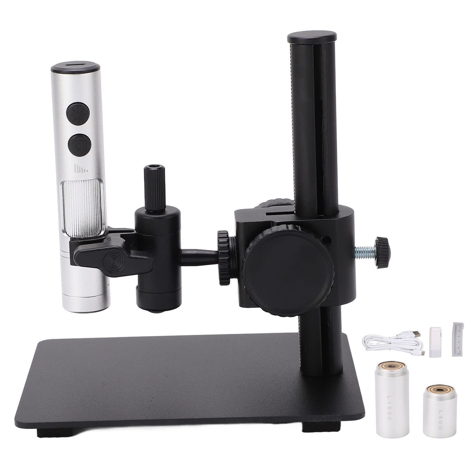 FTVOGUE Digitales Mikroskop, USB-Mikroskop mit 12 MP, 3840 X 3104 Auflösung, Aluminiumlegierungslinse, 4 LED-Frontlicht, Typ C, für PCB-Münzschmuck, Hautbeobachtung