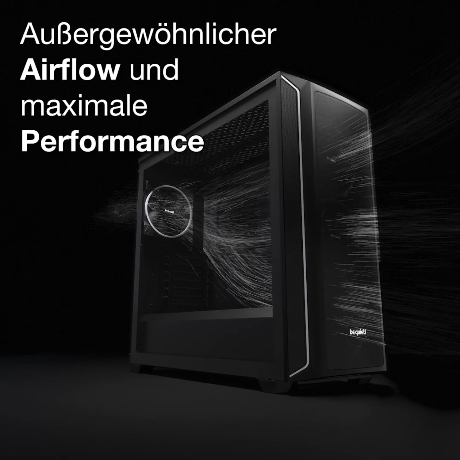 be quiet! Shadow Base 800 PC-Gehäuse, Pure Wings 3 140mm PWM-Lüfter, USB 3.2 Gen. 2 Type C, maximaler Airflow, Open-Mesh-Design, E-ATX Mainboard, 420mm Radiatoren, Seitenfenster aus Temperglas