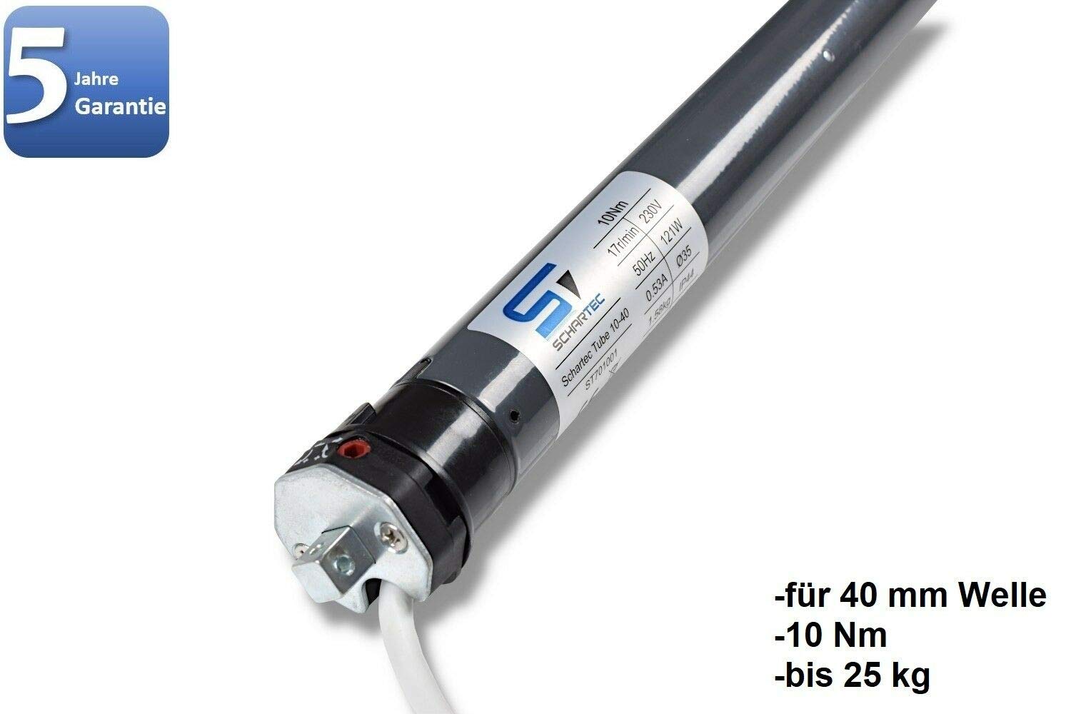 SCHARTEC Motore professionale per tapparelle per albero da 40 mm, motore per tapparelle (Shartec Tube 10-40)