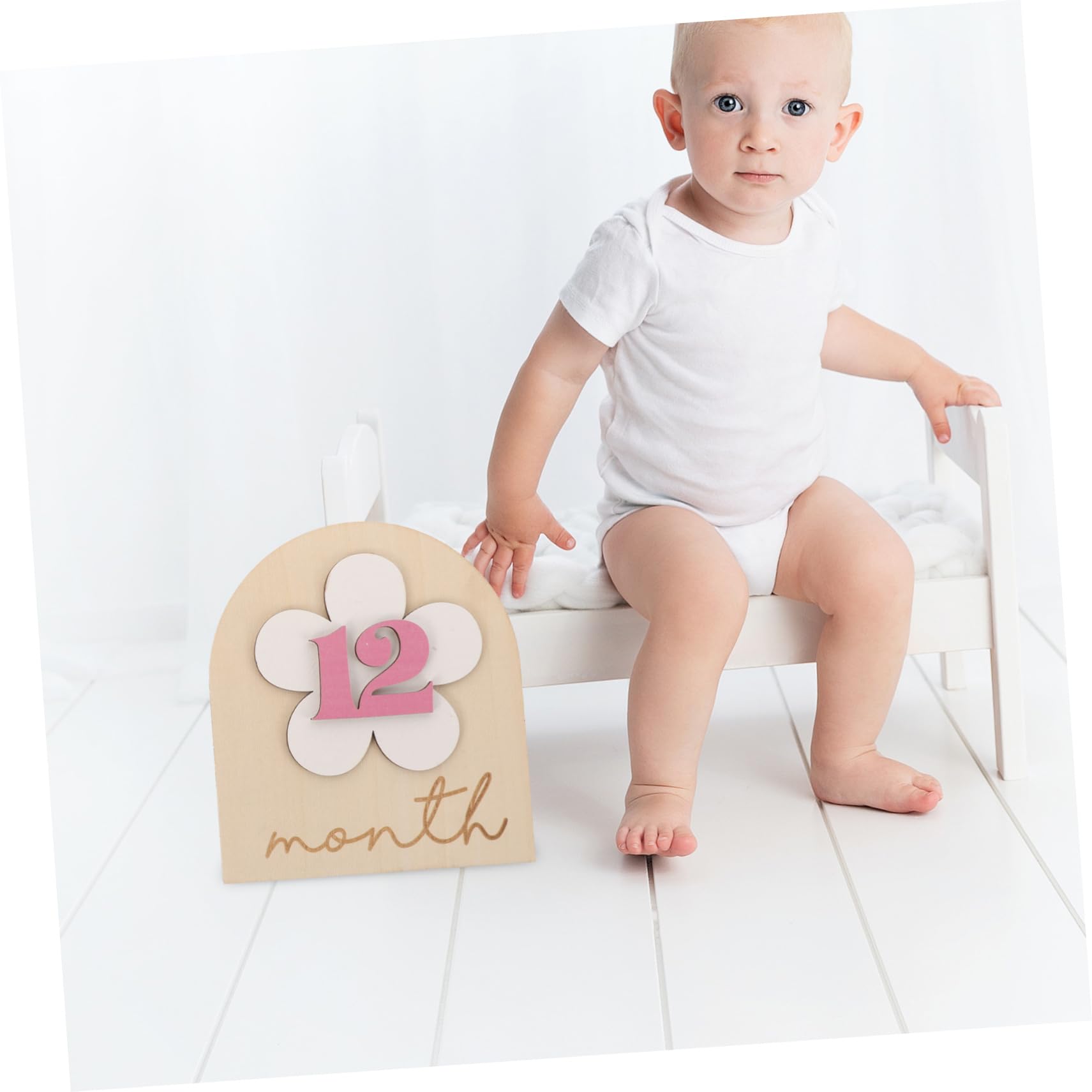 DOITOOL 4 Juegos Tarjeta Bebés de Carteles de Mensuales Decoración Fotográfica de Natural Accesorios Recién Nacidos Showers y Fotografía Infantil