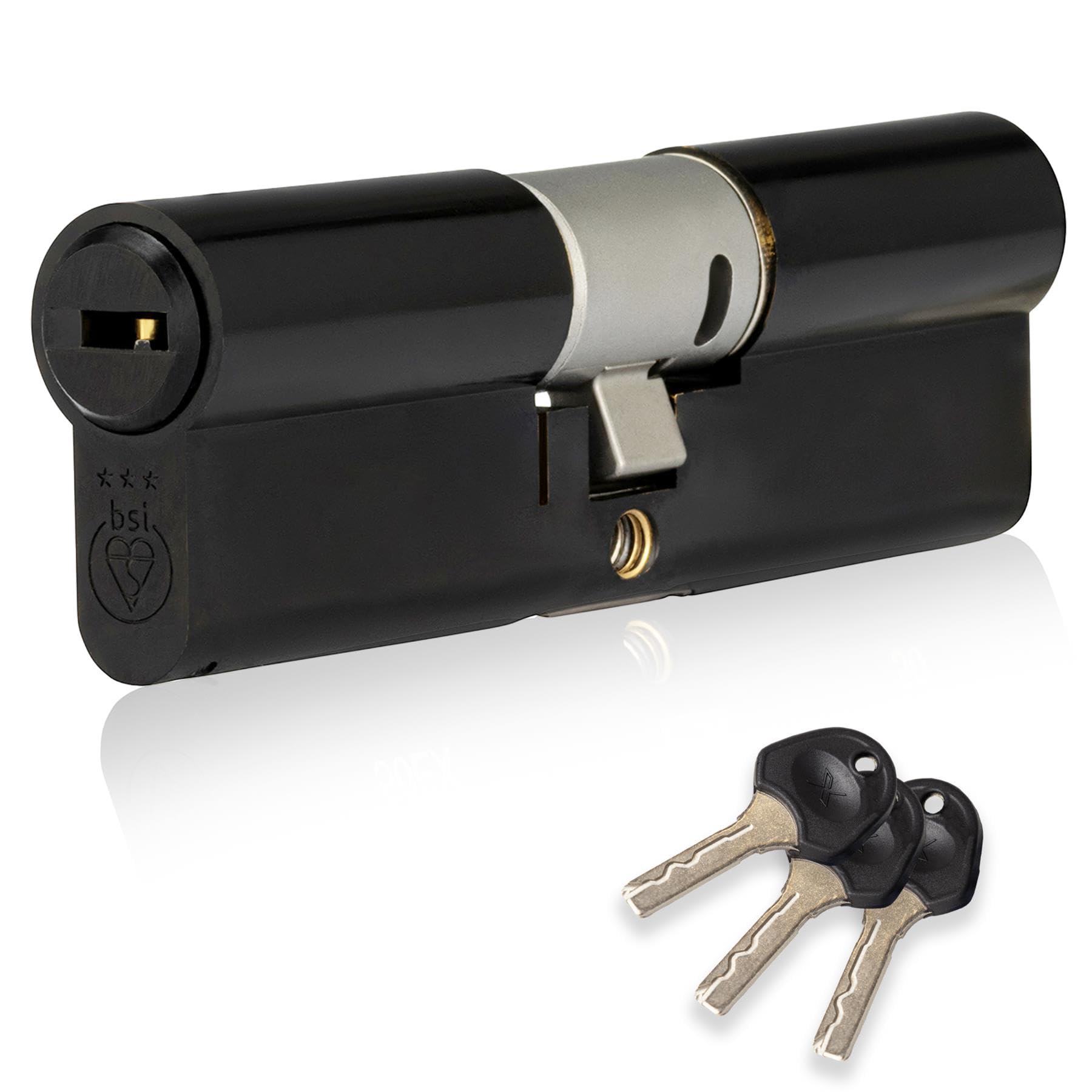 Xfort Black Colossus Matt 3 Star Kitemarked Euro Cylinder Lock 45Ex/50 (95Mm), British Standard Ts007 Anti-Snap Barrel Lock, Upvc Door Lock.
