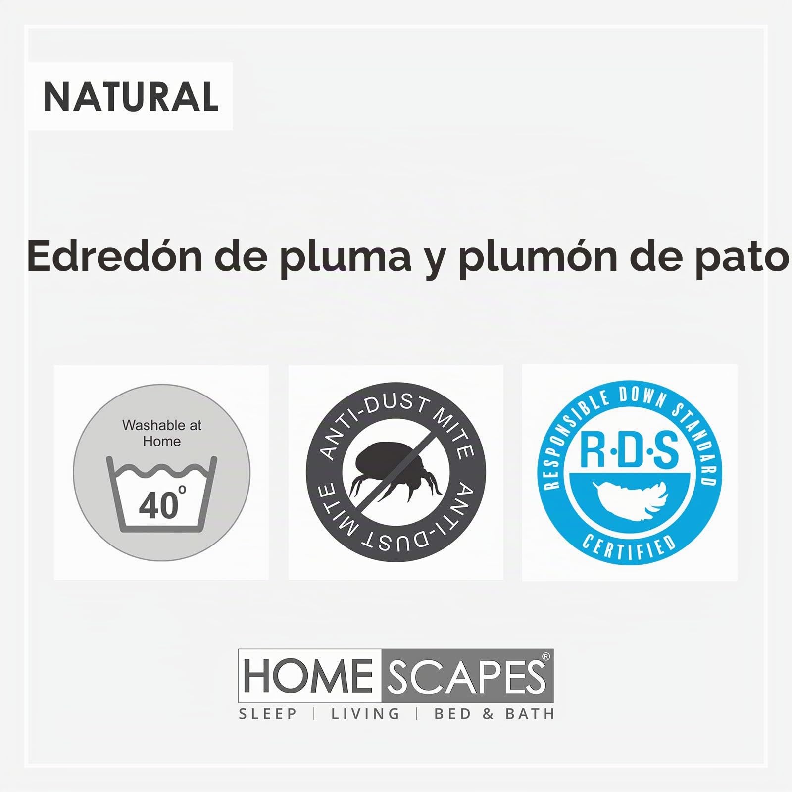 Homescapes Edredón de Invierno cálido, 135 cm x 200 cm, Clase térmica 4-5 (85% Plumas de Pato y 15% plumón). Edredón nórdico Certificado Öko-Tex