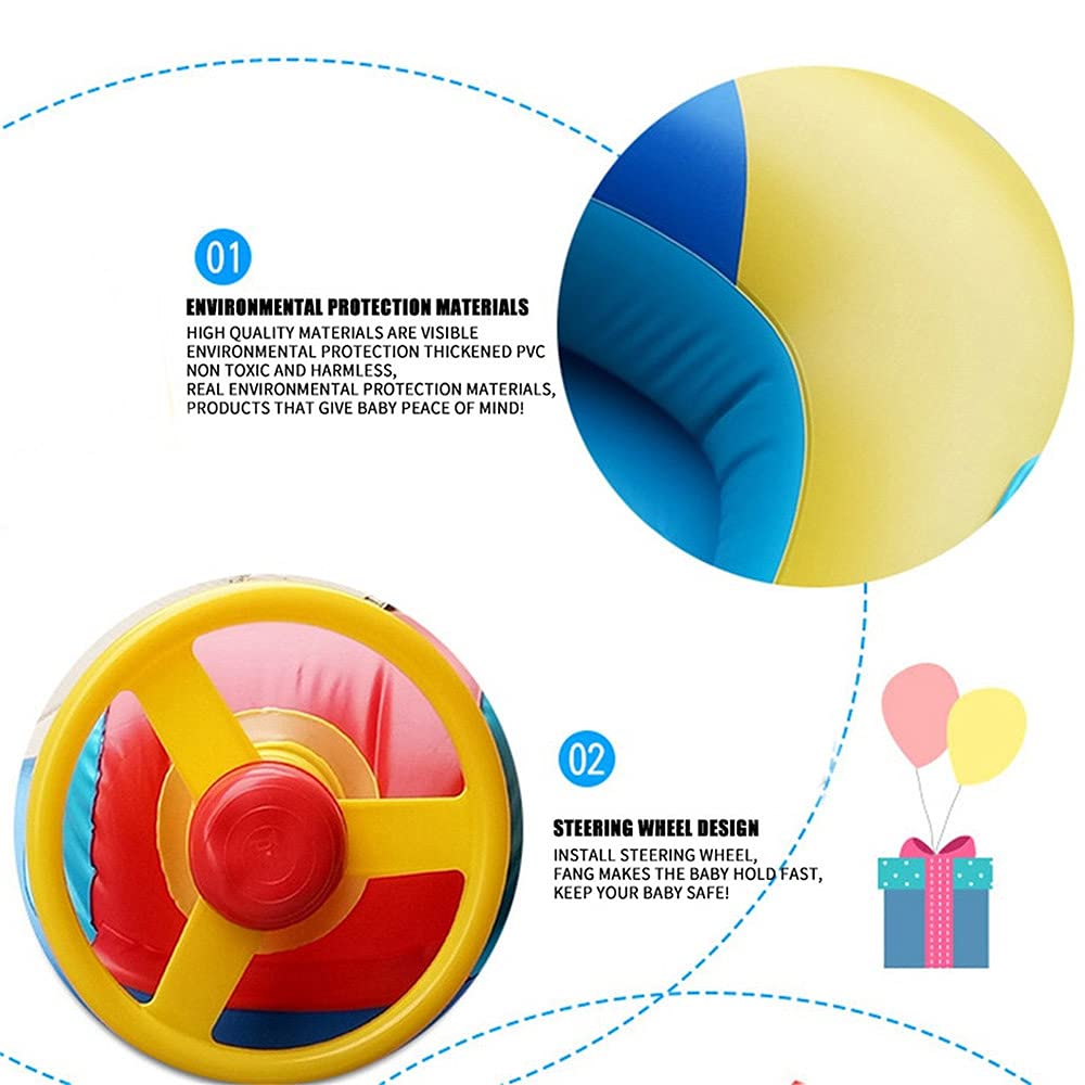 Bambino Anello Nuoto Boa Bambino Piscina con Volante Barca Gonfiabile Bambino Sedile Piscina Anello di Nuoto Galleggiante per Bambino Piscina Galleggiante Bambino Sedile Bagno per 1-5 Anni Bambini
