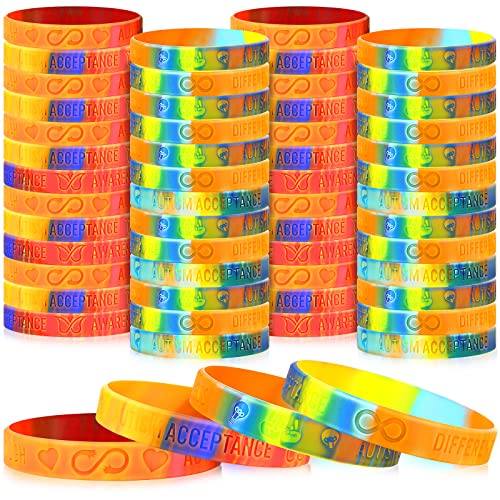 Bracelets en silicone autisme Junkin en lot de 200 pour adultes et enfants
