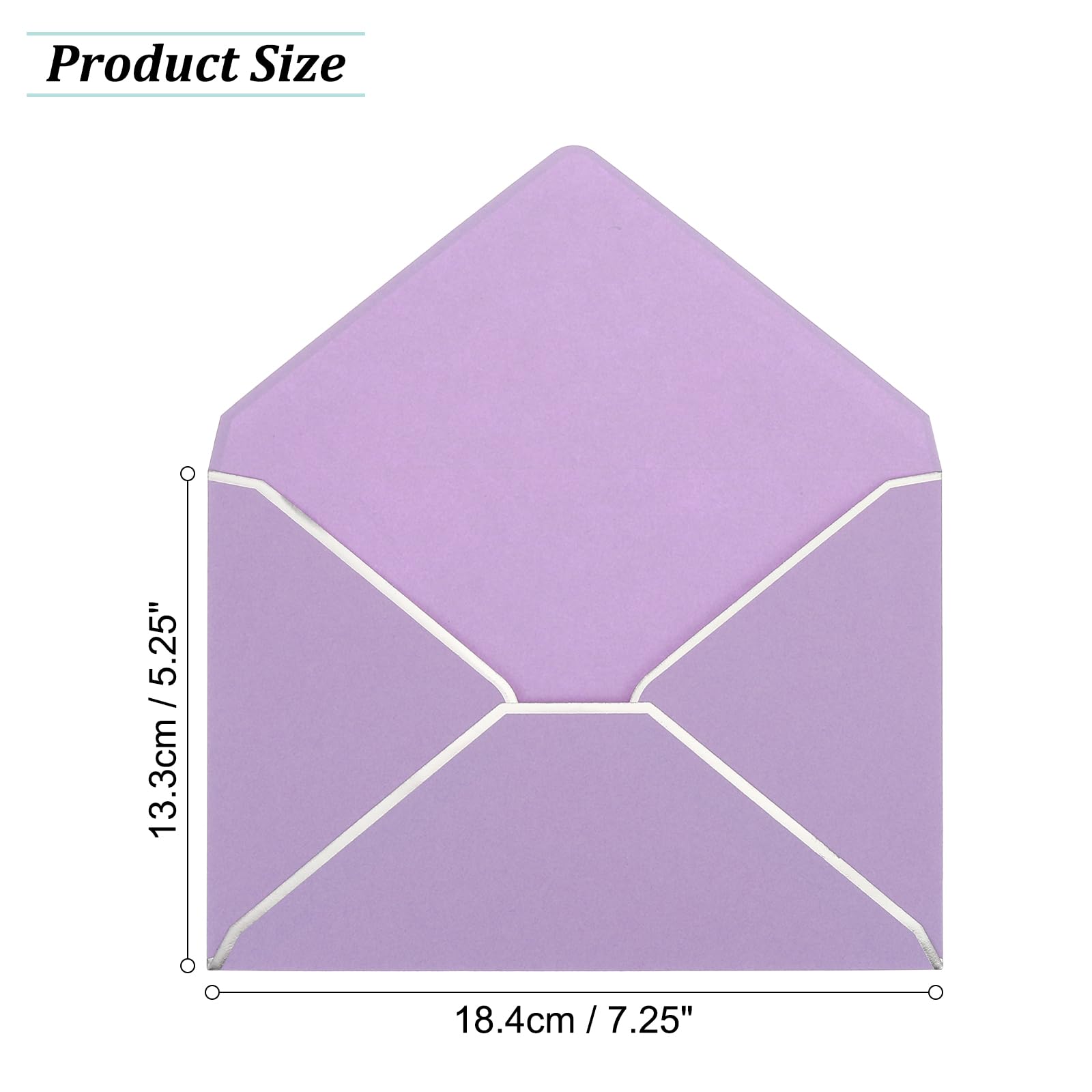 PATIKIL 100 Pack 5 x 7 Envelopes A7 Card Christmas Envelopes V Flap Envelope with Silver Borders for Office Wedding Gift Cards Invitations - Image 2