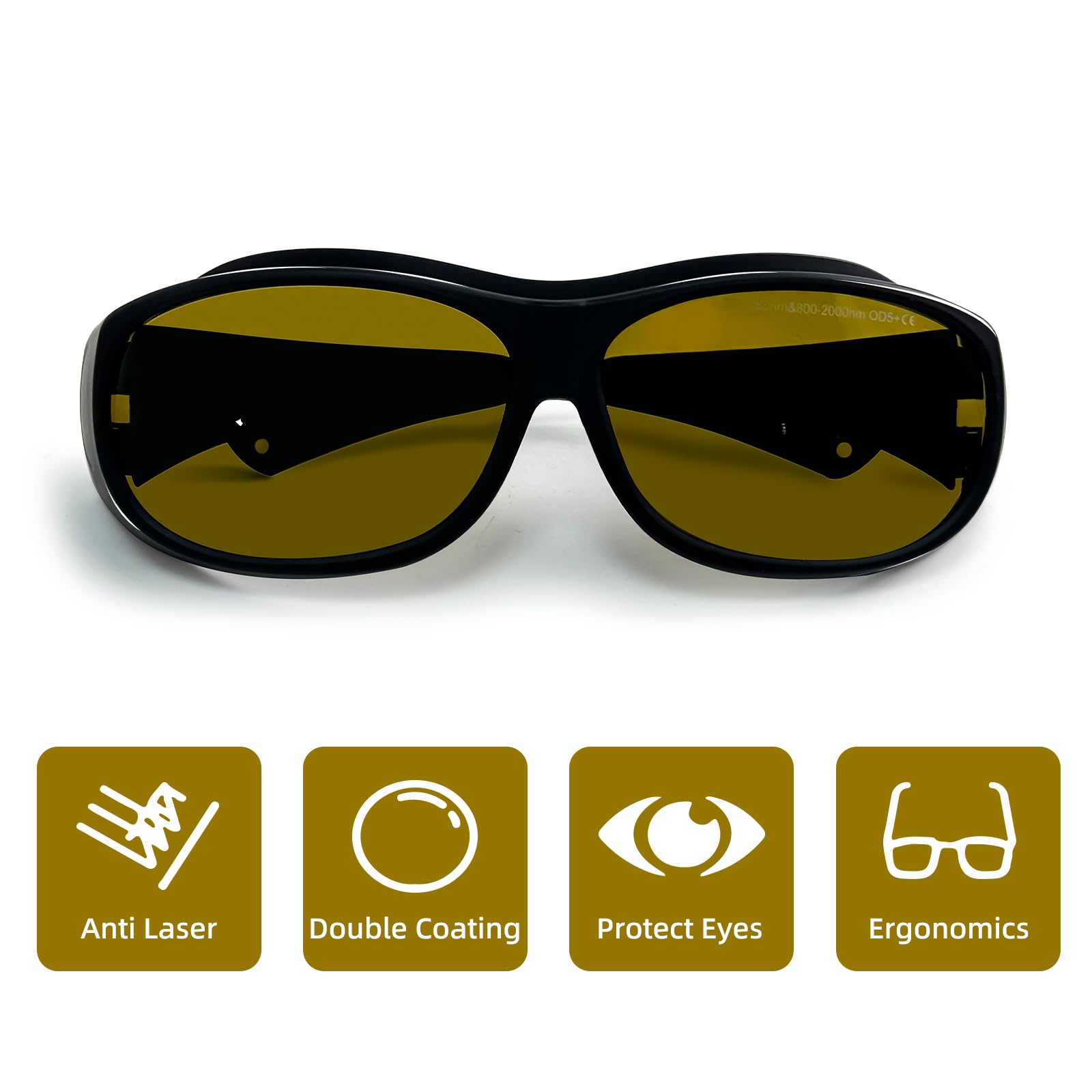 FONLAND Laser Safety Glasses for Laser Engraving Marking OD5+ 200-540nm & 800-2000nm Near Infrared Light, Blu, Green - Image 3