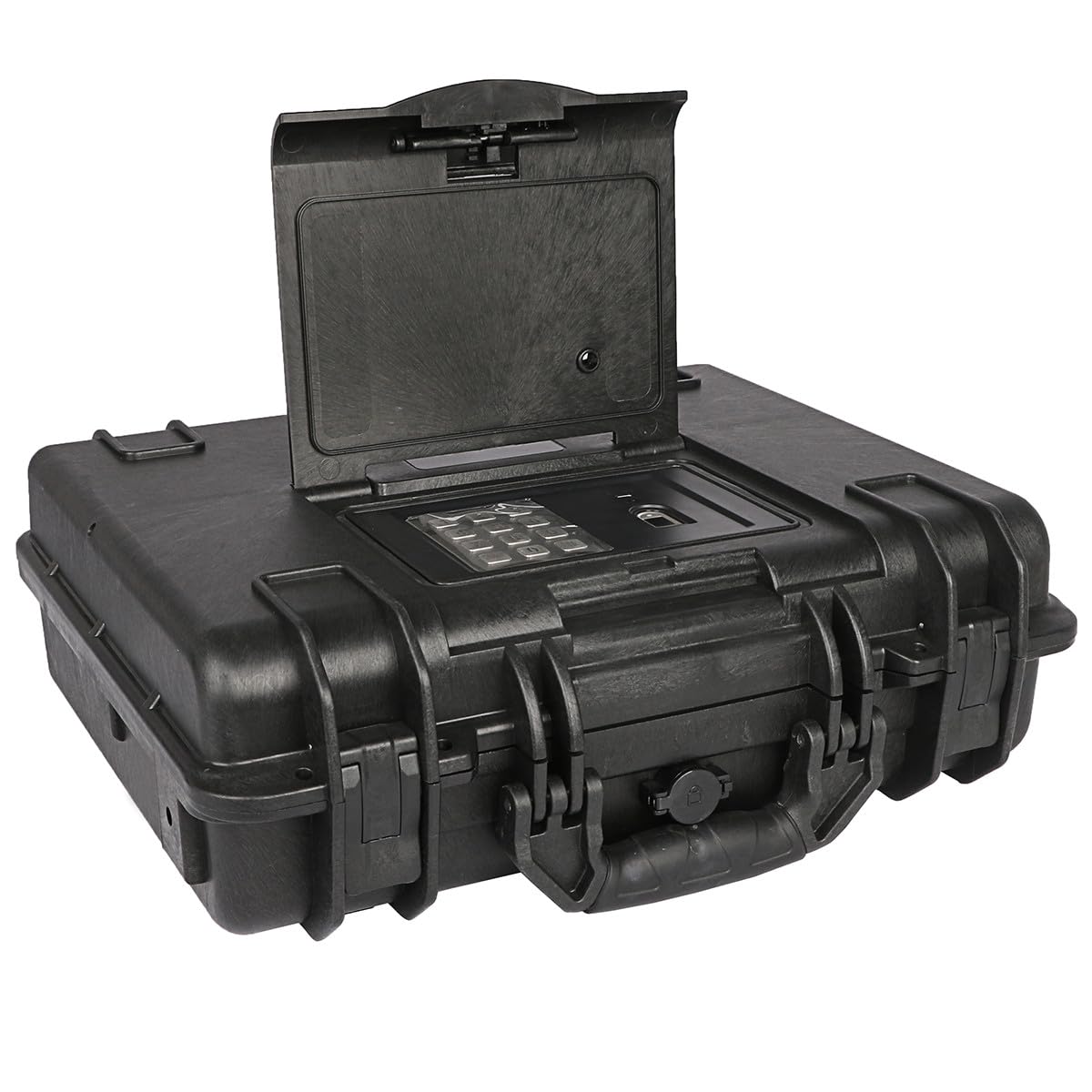 Qisan Caja fuerte para armas de fuego para pistolas, resistente al agua, antirrobo, cerradura de llave y contraseña digital, acero