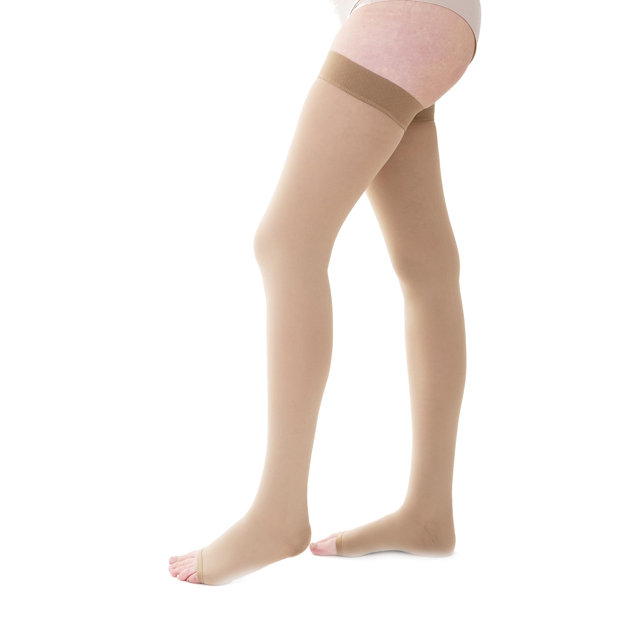 Dott. Piazza Autoreggenti Terapeutiche in Microfibra Soft - Classe I di Compressione - CL1- K1- Punta Aperta - Beige