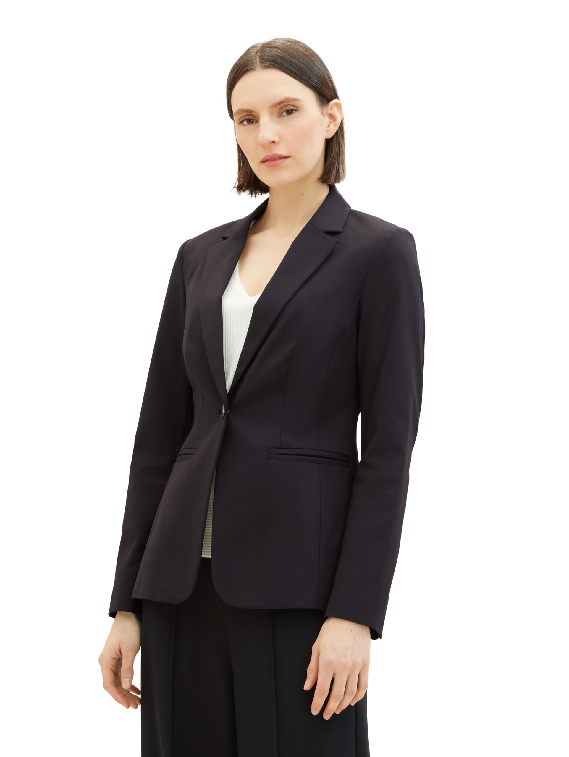 TOM TAILOR Women's Blazer, 14482 - Deep Black, 16