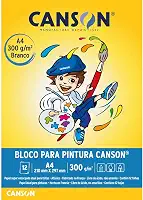 Bloco pintura branco A4 300g com 12 folhas Canson