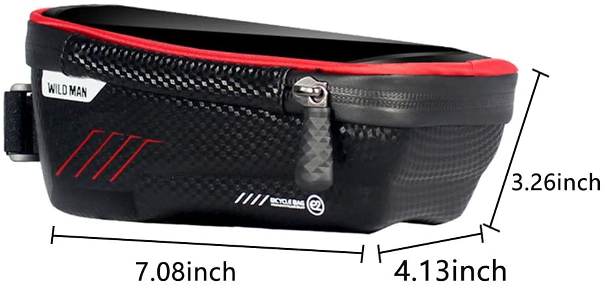 Borse per Biciclette. Borsa Anteriore for Bicicletta, Borsa, Mountain Bike, Tubo Superiore, Cellulare, Attrezzatura da Equitazione(Red)