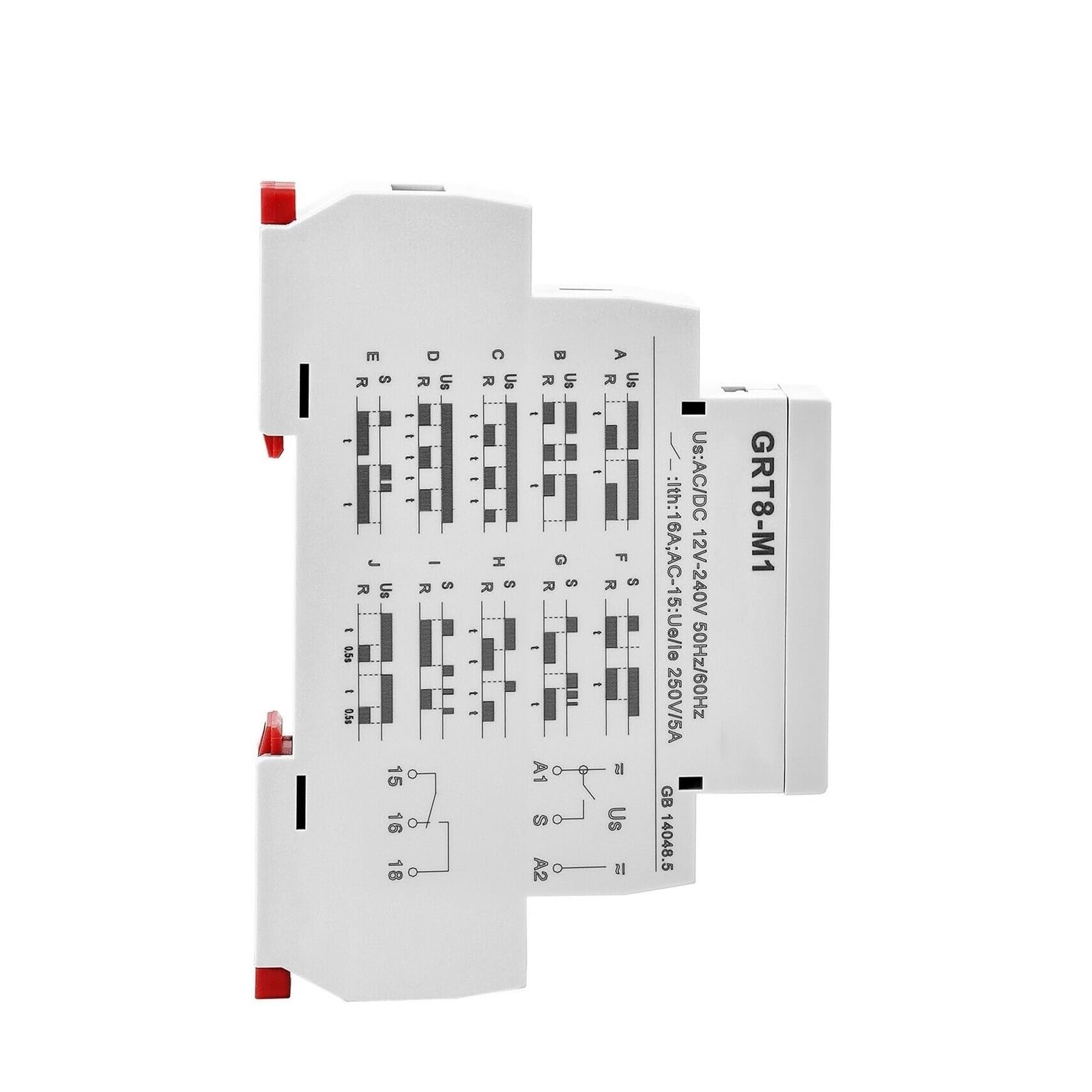BALYDLUL GRT8-M1 on Off Time Delay Relay 16A AC/DC12V-240V Rail Time Relay