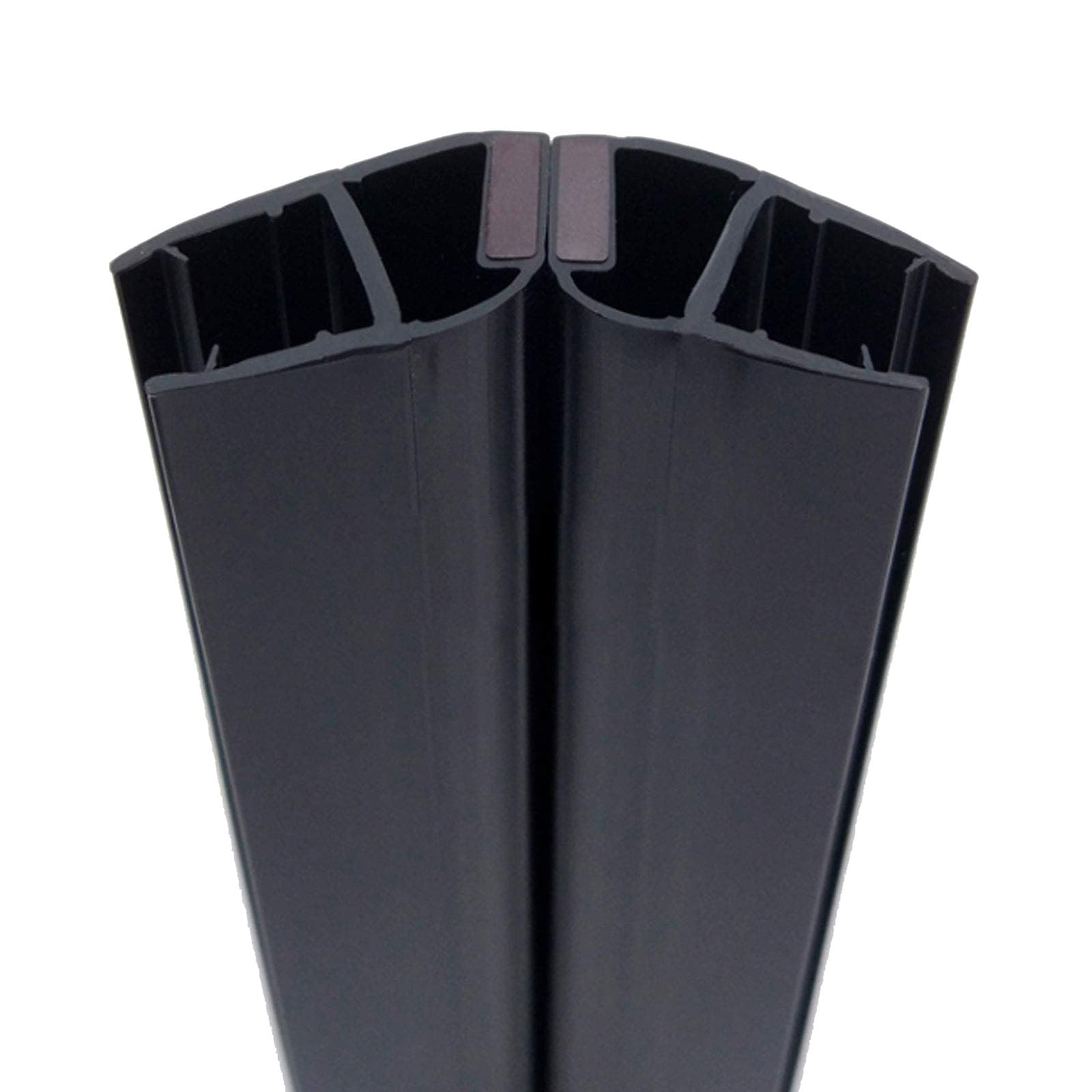 Tira de sellado de goma de plástico para 6 mamparas de ducha de vidrio rectas y curvadas de 12 mm, no necesita pegamento, fácil instalación, borde negro impermeable.