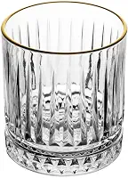 LYOR - Copo de Cristal com Fio de Ouro Deli Diamante 330ml - Ideal para Whisky e Destilados Finos