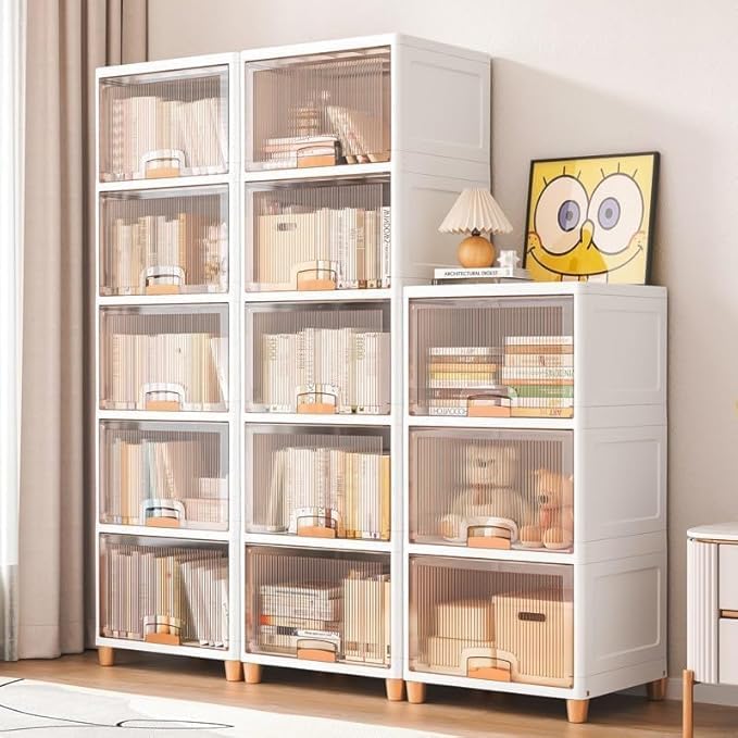 mechdel Plastic Multipurpose Bookshelf Organizer Rack For Living Room, Kitchen, Bedroom, Office - DIY (Cupboard Rack - Transparent Window, 1Pcs)Made in India 9