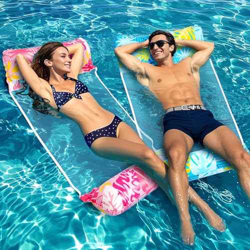 Lekwaiin Luftmatratze Pool, 2 Stück Wasserhängematte 4 in 1 Aufblasbare Schwimmmatte mit Netz Luftmatratze Wasser Pool Zubehör Spielzeug, Wasserspielzeug Hängematte für Erwachsene und Kinder Lekwaiin Luftmatratze Pool, 2 Stück Wasserhängematte 4 in 1 Aufblasbare Schwimmmatte mit Netz Luftmatratze Wasser Pool Zubehör Spielzeug, Wasserspielzeug Hängematte für Erwachsene und Kinder