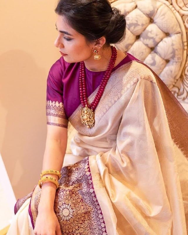 Image of Flosive Women's Cotton Saree With Blouse Piece