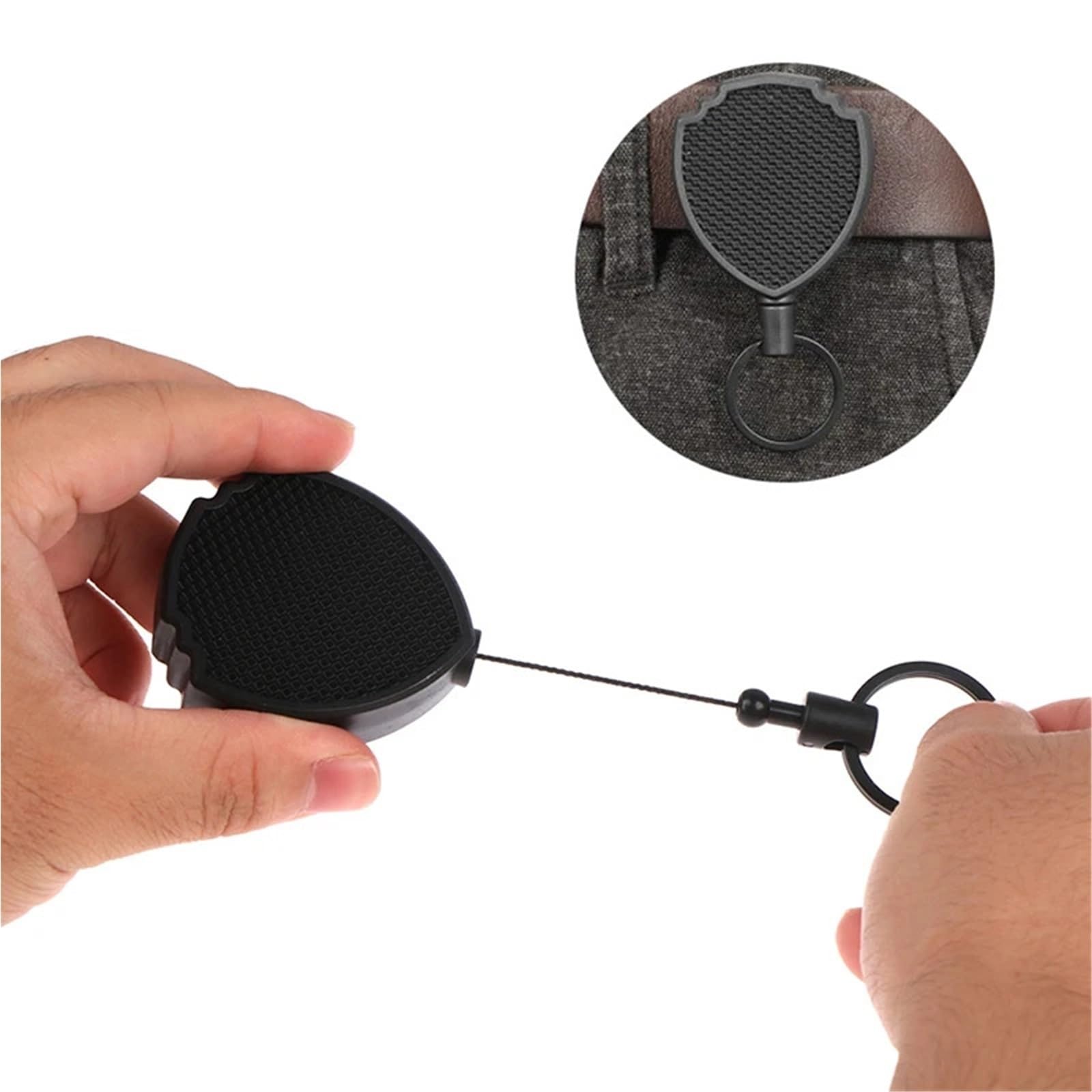 Lot de 10 cordons rétractables pour porte-clés avec mousqueton et clip de ceinture