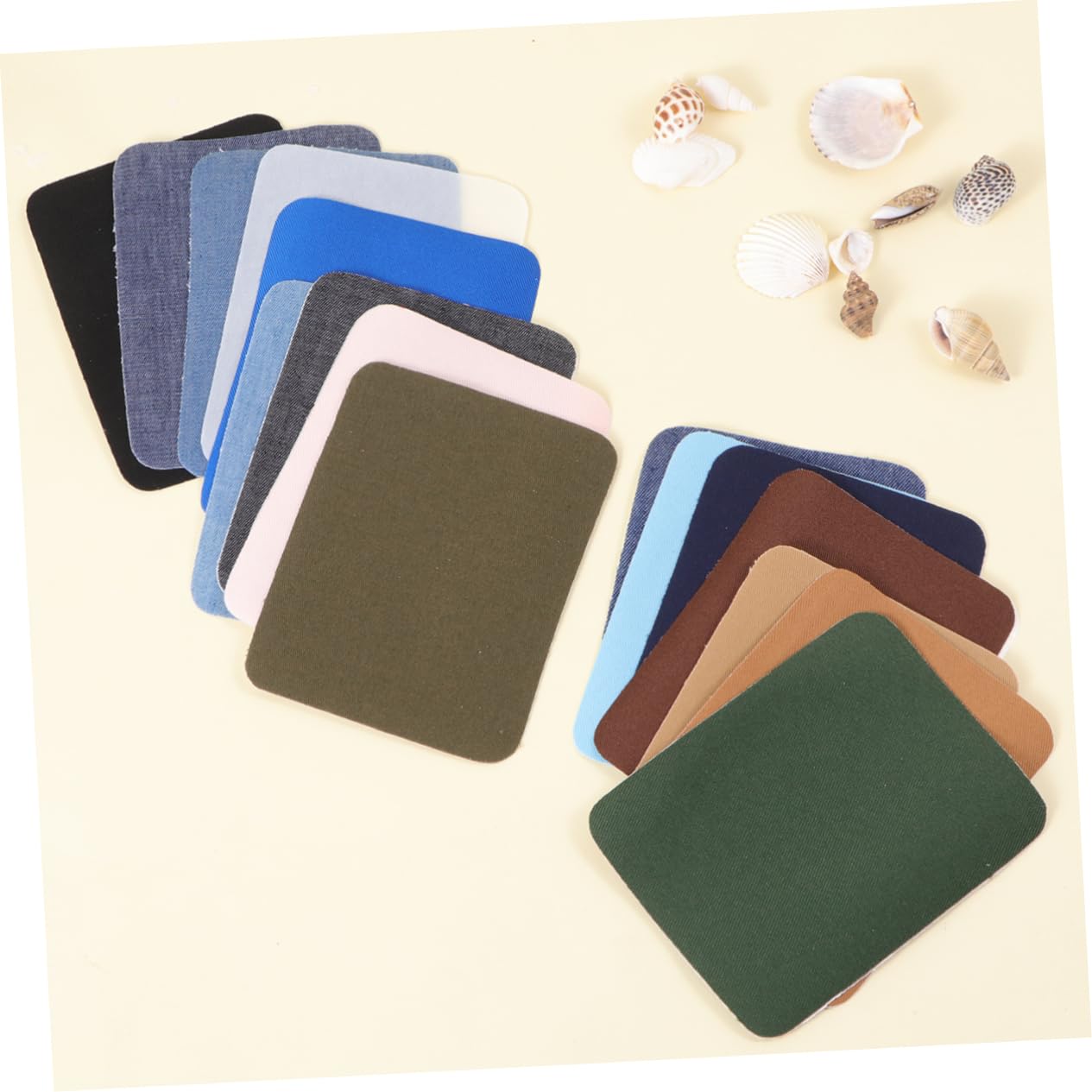 Tofficu 90pezzi Patches Denim Per Abbigliamento Kit Di Toppe Adesive Per Cucire e Riparare Maglioni Giacche e Pantaloni Mix Per Decorare e Rinforzare Tessuti