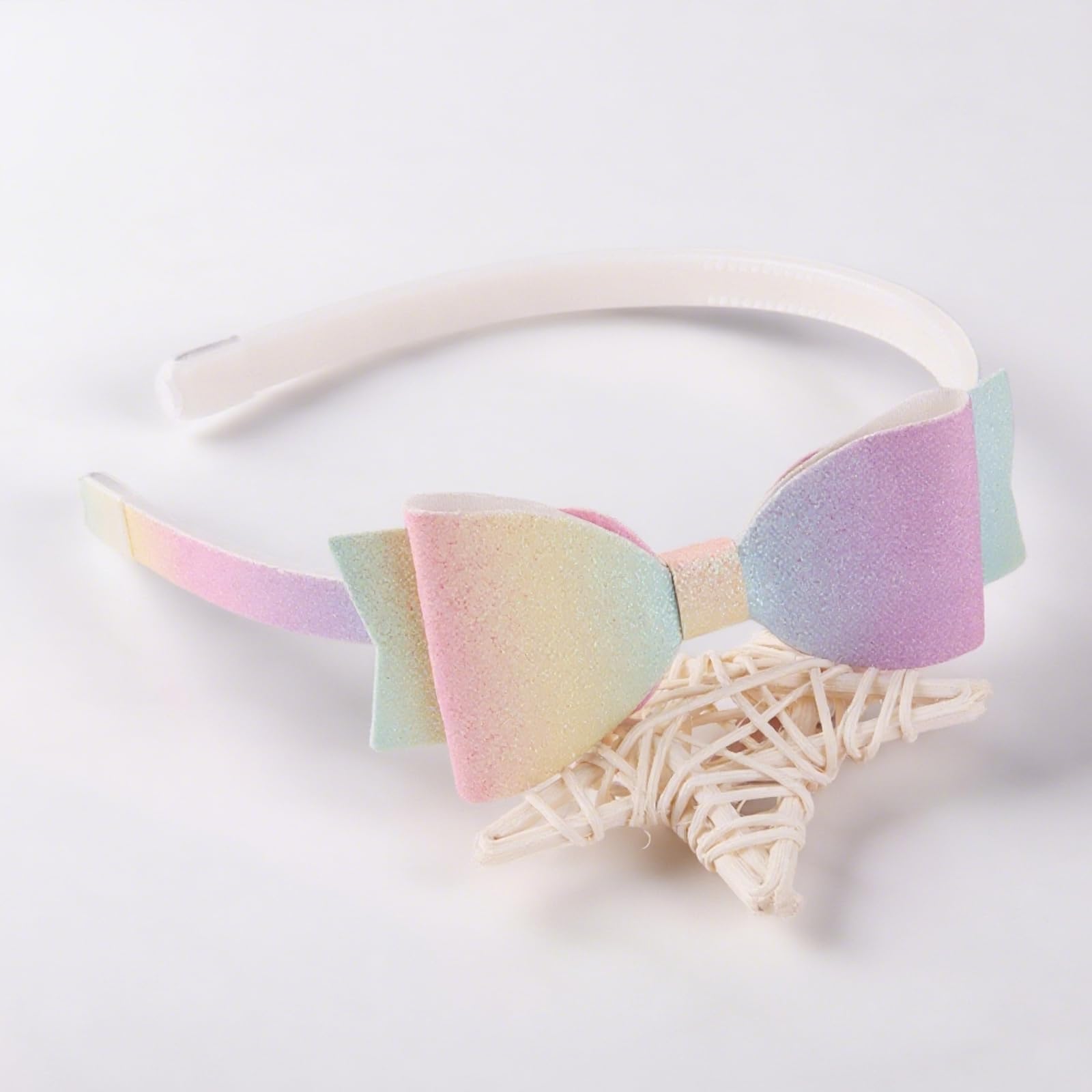 6Pcs Glitter Headbands Sparkly Rainbow Sequins Butterfly Bow Star Heart Designs Cute Wide Thick Hairband with Non-Slip Teeth Bling Hair Accessories for Women Girls - Image 4