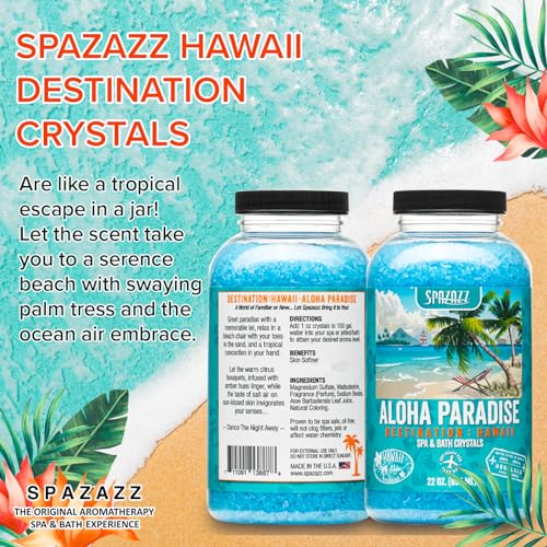 Spazazz SZCH SPZ-303 Hawaii Aloha Paradise Destination Crystals Container, 22 oz. Aromatherapy, 1.3 Pound (Pack of 1), Blue - Image 5