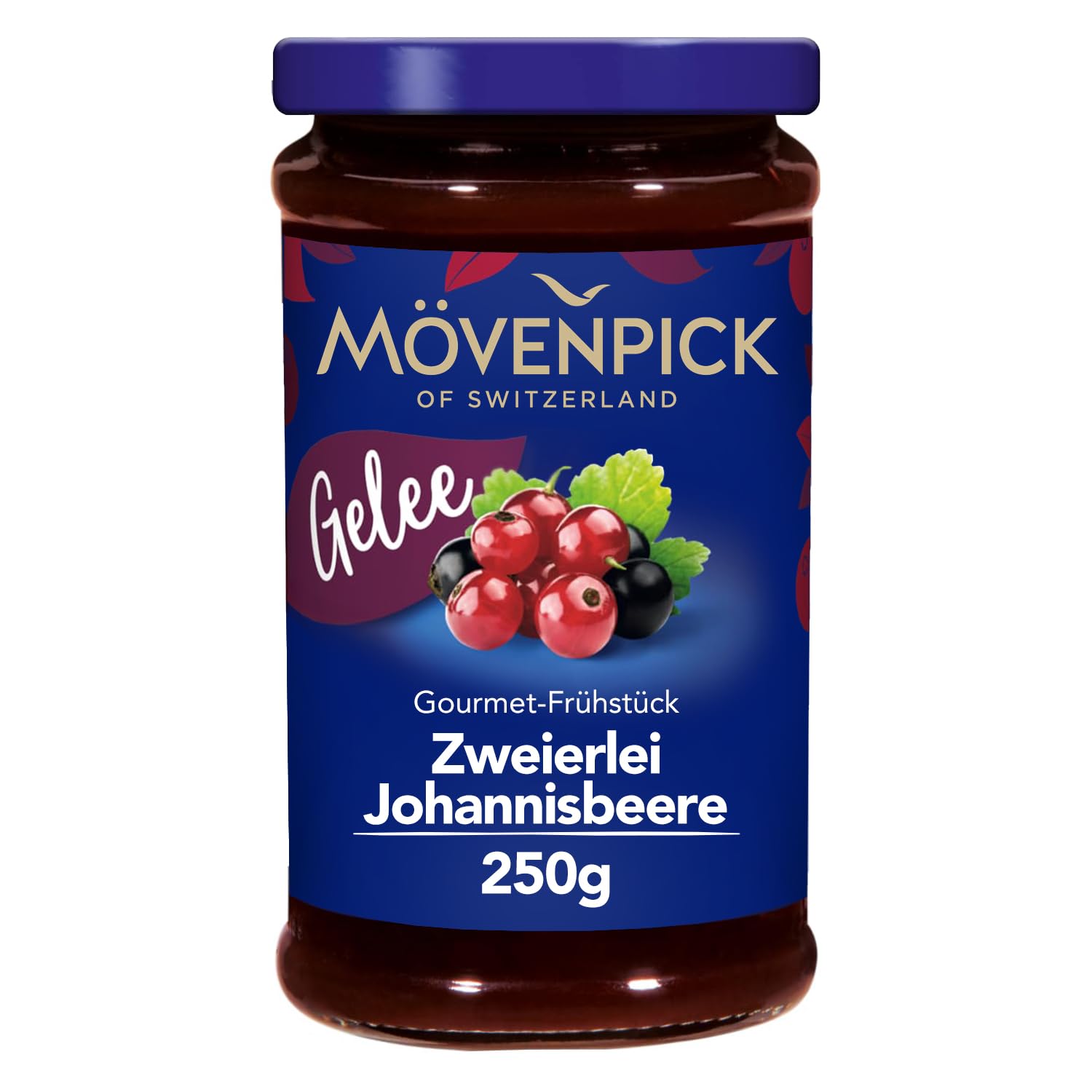 Mövenpick Gourmet-Frühstück Zweierlei Johannesbeeren Gelee, Premium Fruchtaufstrich, 250 g