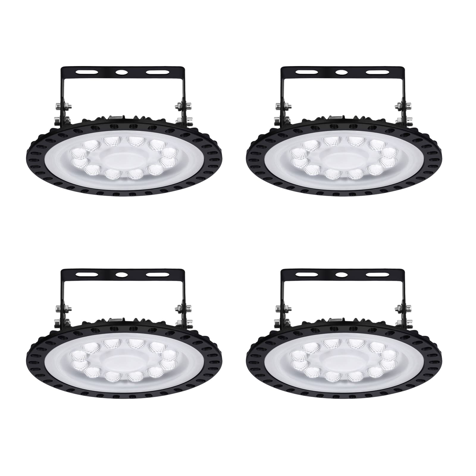 Sararoom 4 Pack 50W UFO LED Hallenleuchte 4000LM Superhell LED Industrielampe Kaltweiß 6500K Hallenstrahler - 120°Abstrahlwinkel Industrial Kronleuchter Werkstattlampe für Fabriken Flughafen Garage
