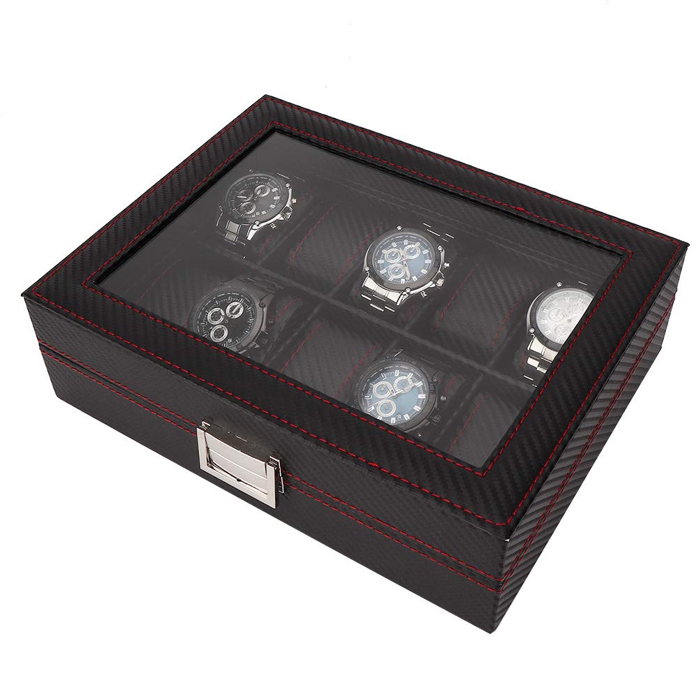 Alvinlite 10 Grids Portable Travel Watch Display Aufbewahrungsbox Collector Case Organizer für Ringe, Ohrringe, Halsketten Geschenk für Mädchen Mutter Frauen