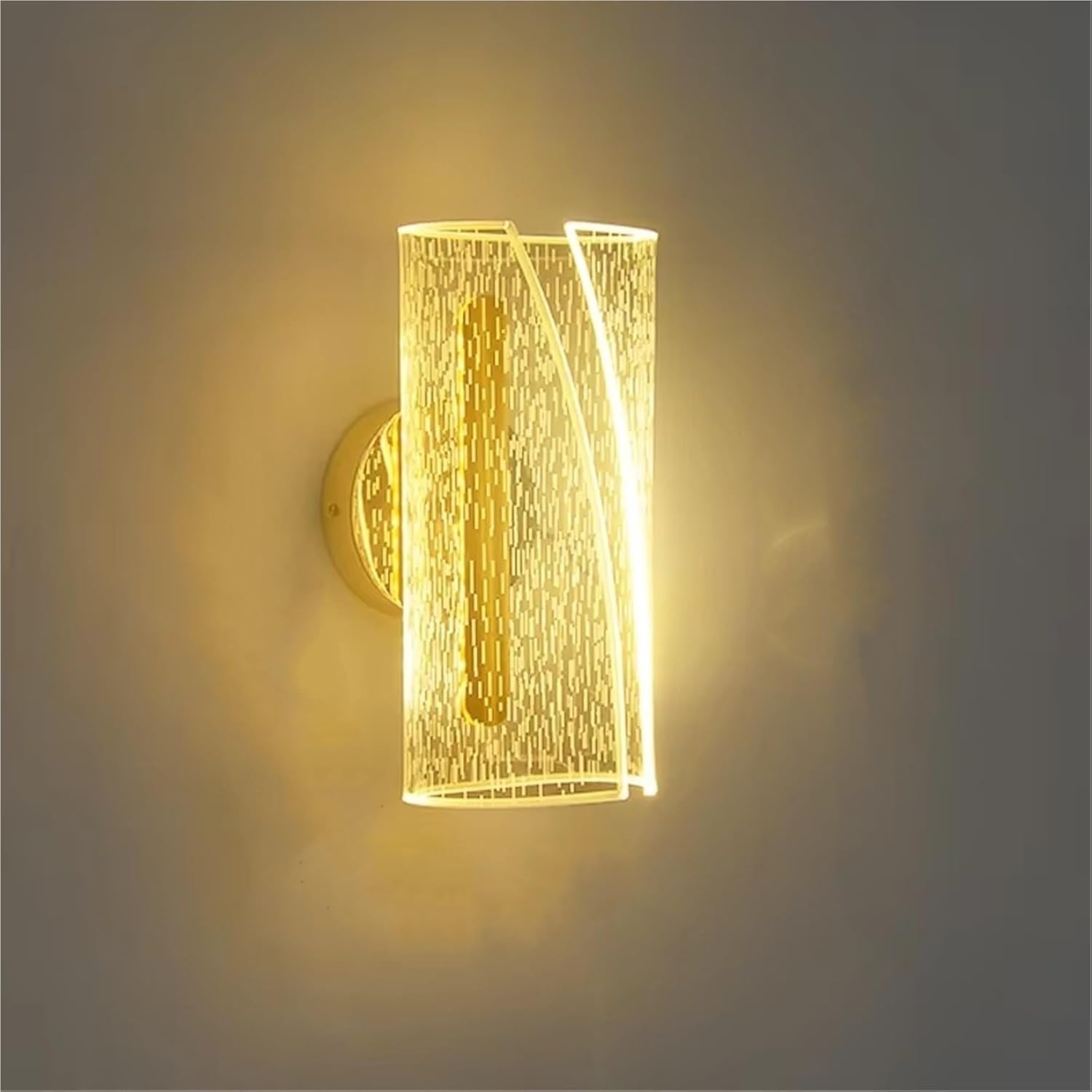 Akrylowa lampa ścienna do oświetlenia wewnętrznego, idealna do sypialni, salonu, korytarza i schodów (ciepłe światło).