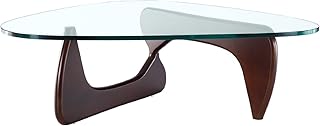 EMODERN FURNITURE eMod - Noguchi Triangle Coffee Table Glass Top (Dark Walnut)
