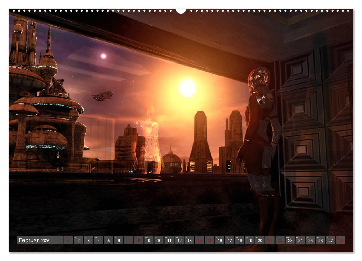 Wunderwelt Zukunft (Wandkalender 2026 DIN A2 quer), CALVENDO Monatskalender: Eine Bildgewaltige Reise in die Zukunft und zu fremden Welten. Ein ... Fan von Science Fiction. (CALVENDO Kunst)