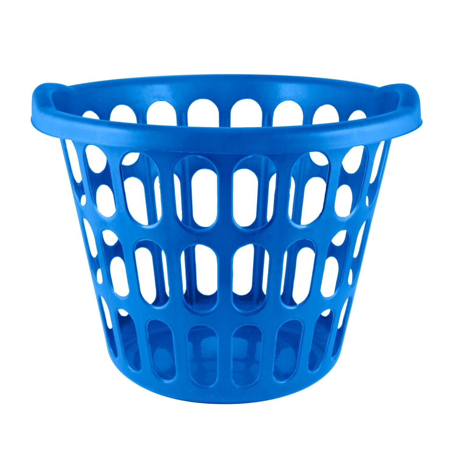 HOMESHOPA 20 Litre Blue Plastic Laundry Basket, Tall, Flexible, Durable & Spacious Open Ventilation Hamper, Lightweight & Easy to Carry, Ideal for Clothes Storage Organisation