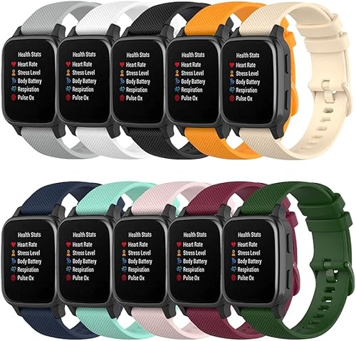 ZSZCXD - Correa de repuesto para Garmin VenuVenu Sq 0787in de ancho de silicona para Garmin VenuVenu SqVivoactive 3Forerunner245Forerunner645