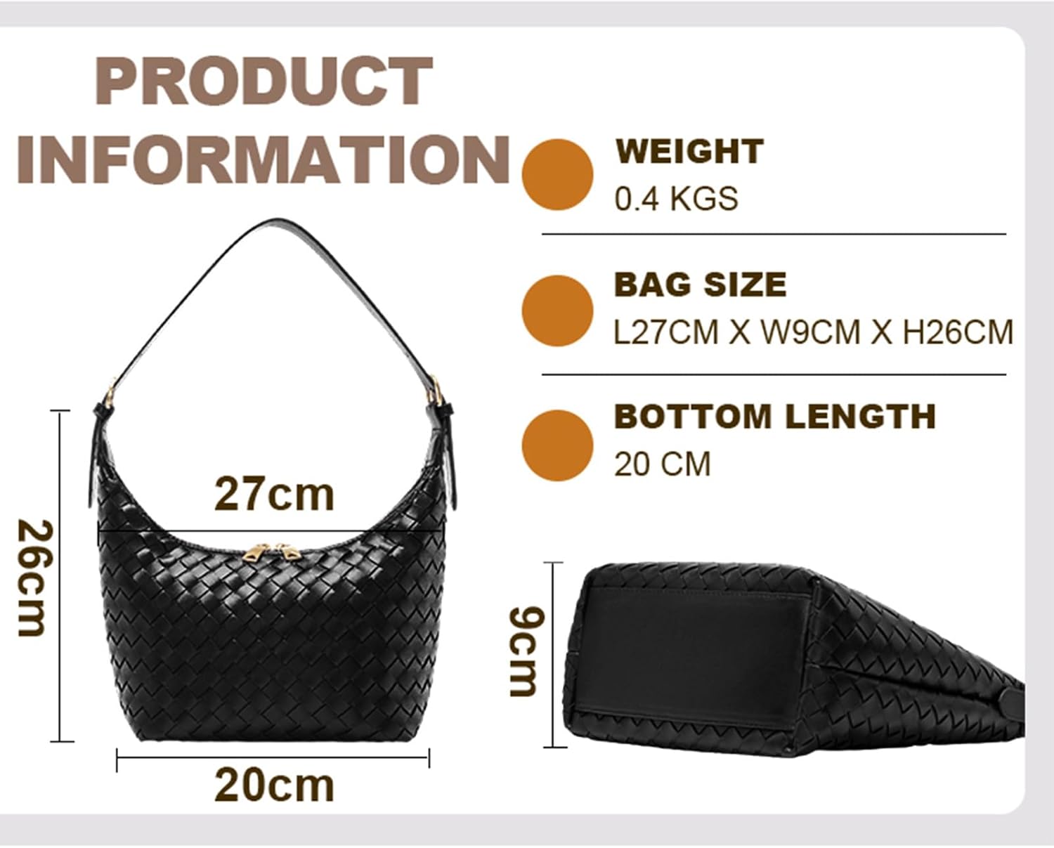 Shoulder Bag Handbags Women's Crossbody Woven Clutch Purses for Women Tote Bags Adjust Strap Hobo with Zip Closure - Image 2