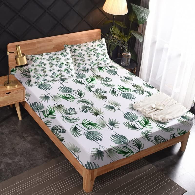 Juego de sábanas de tamaño Queen de bolsillo profundo con hojas y fundas de almohada, hechas de material 100% microfibra, incluye 1 sábana encimera,